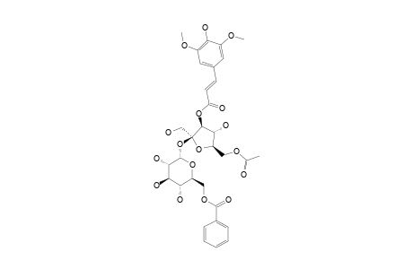 ALPESTRIOSE-A;6-O-BENZOYL-1-O-[6-O-ACETYL-3-O-[(4-HYDROXY-3,5-DIMETHOXYPHENYL)-PROP-2-ENOYL]-BETA-D-FRUCTOFURANOSYL]-ALPHA-D-GLUCOPYRANOSIDE