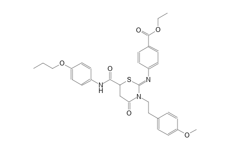 ethyl 4-({(2Z)-3-[2-(4-methoxyphenyl)ethyl]-4-oxo-6-[(4-propoxyanilino)carbonyl]tetrahydro-2H-1,3-thiazin-2-ylidene}amino)benzoate