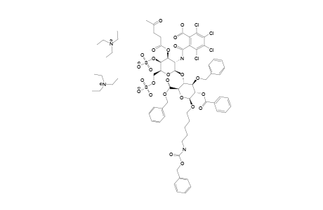 #18-DI-TRIETHYLAMMONIUM-SALT;BENZYL-[N-BENZYLOXYCARBONYL-5-AMINOPENTYL-2-O-BENZOYL-3-O-BENZYL-4-O-(2-DEOXY-3-O-LEVULINOYL-4,6-DI-O-SULFO-2-TETRACHLOROPHTHALIMI