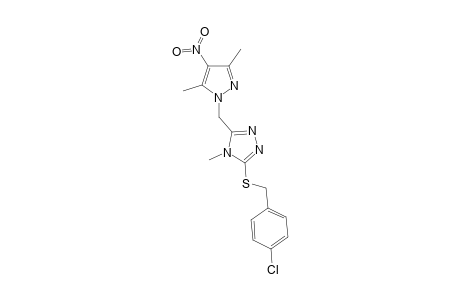 3-[(4-chlorobenzyl)thio]-5-[(3,5-dimethyl-4-nitro-pyrazol-1-yl)methyl]-4-methyl-1,2,4-triazole