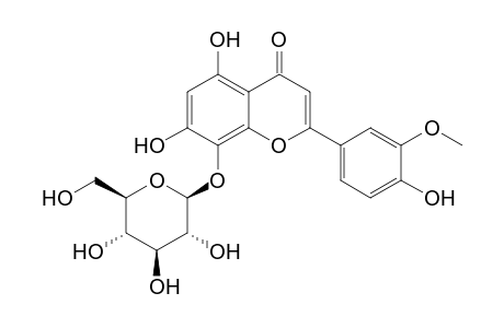 4H-1-Benzopyran-4-one, 8-(.beta.-D-glucopyranosyloxy)-5,7-dihydroxy-2-(4-hydroxy-3-methoxyphenyl)-