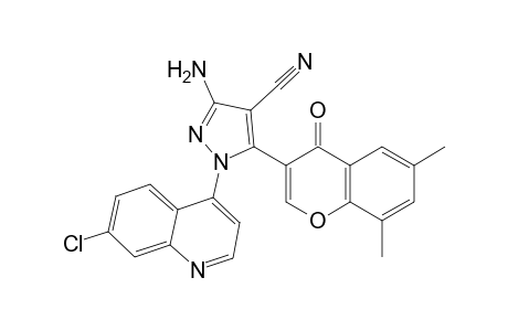 3-Amino-1-(7-chloroquinolin-4-yl)-5-(6,8-dimethylchromon-3-yl)-1H-pyrazole-4-carbonitrile