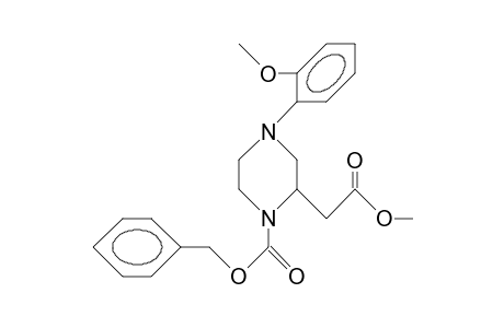 4-(2-Methoxy-phenyl)-1-(phenylmethoxycarbonyl)-piperazin-2-ylacetic acid, methyl ester