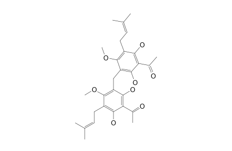 MALLOTOJAPONIN_C;1-METHYLENE-BIS-4-METHOXY-6-HYDROXY-3-(3,3-DIMETHYLALLYL)-2-METHOXYACETOPHENONE
