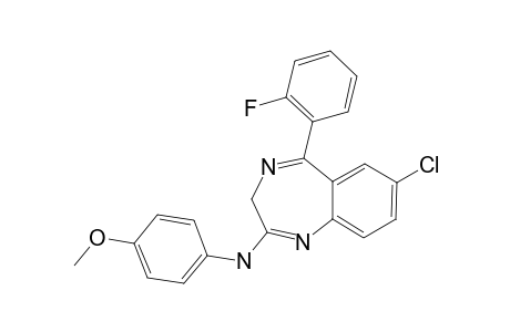 2-(PARA-METHOXYAMINOPHENYL)-3H-5-(ORTHO-FLUOROPHENYL)-7-CHLORO-1,4-BENZODIAZEPINE