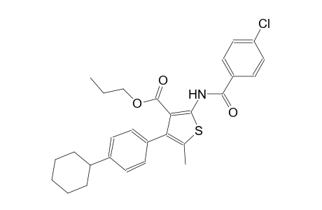 propyl 2-[(4-chlorobenzoyl)amino]-4-(4-cyclohexylphenyl)-5-methyl-3-thiophenecarboxylate
