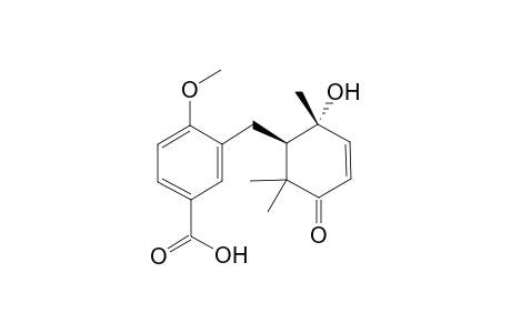 3-[[(1R,2R)-2-hydroxy-2,6,6-trimethyl-5-oxo-1-cyclohex-3-enyl]methyl]-4-methoxybenzoic acid