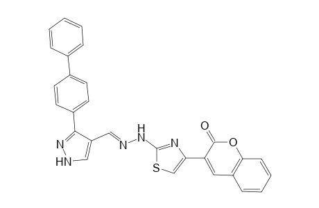 3-(Biphenyl)-1H-pyrazole-4-carbaldehyde[4-(2-oxo-2Hchromen-3-yl)-1,3-thiazol-2-yl]hydrazone