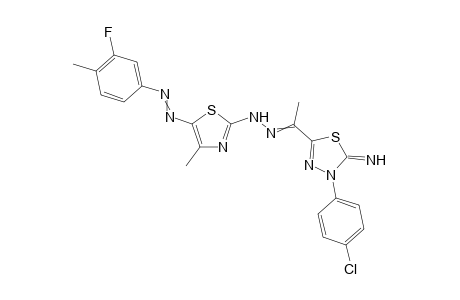 3-(4-Chlorophenyl)-5-(1-(2-(5-((3-fluoro-4-methylphenyl)diazenyl)-4-methylthiazol-2-yl)hydrazono)ethyl)-1,3,4-thiadiazol-2(3H)-imine
