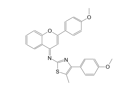 N-[(4E)-2-(4-methoxyphenyl)-4H-chromen-4-ylidene]-N-[4-(4-methoxyphenyl)-5-methyl-1,3-thiazol-2-yl]amine