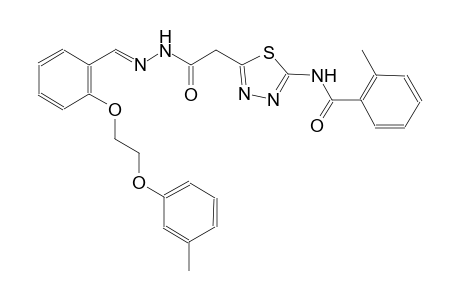 2-methyl-N-{5-[2-((2E)-2-{2-[2-(3-methylphenoxy)ethoxy]benzylidene}hydrazino)-2-oxoethyl]-1,3,4-thiadiazol-2-yl}benzamide
