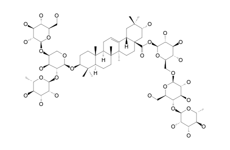 #4;3-O-ALPHA-L-RHAMNOPYRANOSYL-(1->2)-[BETA-D-GLUCOPYRANOSYL-(1->4)]-ALPHA-L-ARABINOPYRANOSYL-21-ALPHA-HYDROXY-OLEANOLIC-ACID-28-O-ALPHA-L-RHAMNOPYRANOSYL-(1->