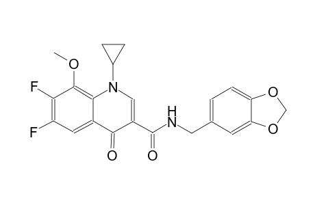 3-quinolinecarboxamide, N-(1,3-benzodioxol-5-ylmethyl)-1-cyclopropyl-6,7-difluoro-1,4-dihydro-8-methoxy-4-oxo-