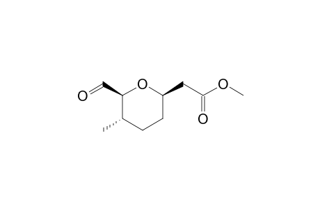 2-[(2R,5S,6S)-6-formyl-5-methyl-2-oxanyl]acetic acid methyl ester