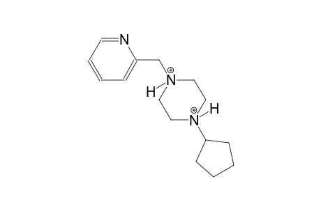 1-cyclopentyl-4-(2-pyridinylmethyl)piperazinediium