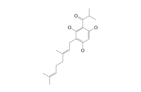 1-[3-[(2E)-3,7-dimethylocta-2,6-dienyl]-2,4,6-trihydroxyphenyl]-2-methylpropan-1-one