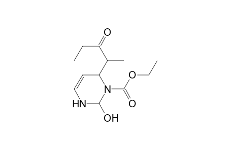 1(2H)-Pyrimidinecarboxylic acid, 3,6-dihydro-2-hydroxy-6-(1-methyl-2-oxobutyl)-, ethyl ester