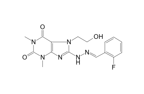 8-[(2E)-2-[(2-fluorophenyl)methylene]hydrazino]-7-(2-hydroxyethyl)-1,3-dimethyl-purine-2,6-dione
