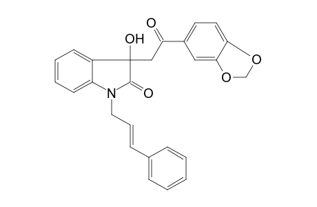3-[2-(1,3-benzodioxol-5-yl)-2-keto-ethyl]-1-[(E)-cinnamyl]-3-hydroxy-oxindole