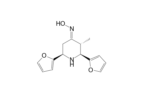 (2S*,3R*,6R*)(4E)-2,6-Di-2-furyl-3-methylpiperidin-4-one oxime