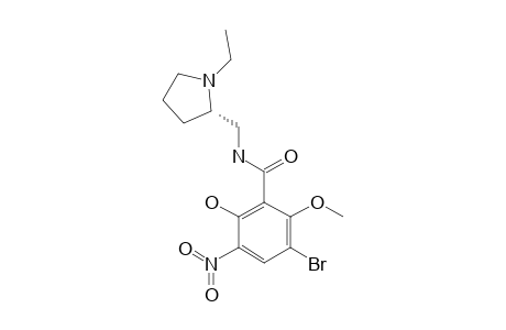 5-bromo-N-[[(2S)-1-ethylpyrrolidin-2-yl]methyl]-2-hydroxy-6-methoxy-3-nitrobenzamide