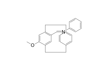 15-Methoxytricyclo[8.2.2.24,7]hexadeca-1(13),4, 6,10(14),11,15-hexaen-5-ylmethylene)phenylamine