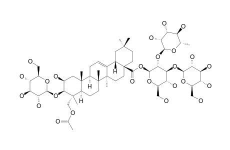 PERENNISOSIDE_V;3-O-BETA-D-GLUCOPYRANOSIDE_OF23-O-ACETYLBAYOGENIN_28-O-ALPHA-L-RHAMNOPYRANOSYL-(1->2)-[BETA-D-GLUCOPYRANOSYL-(1->3)]-BETA-D-GLUCOPY