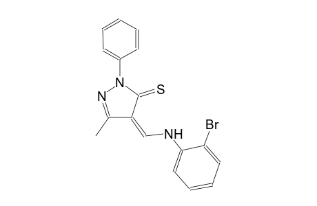 (4Z)-4-[(2-bromoanilino)methylene]-5-methyl-2-phenyl-2,4-dihydro-3H-pyrazole-3-thione