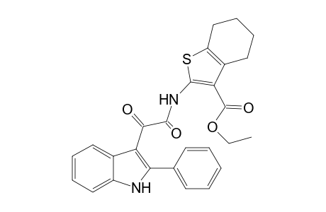 1-Benzothiophene-3-carboxylic acid, 2-[[1,2-dioxo-2-(2-phenyl-1H-indol-3-yl)ethyl]amino]-4,5,6,7-tetrahydro-, ethyl ester