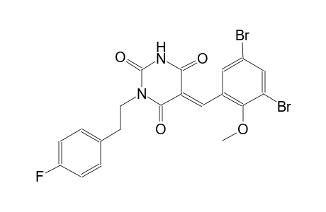 (5E)-5-(3,5-dibromo-2-methoxybenzylidene)-1-[2-(4-fluorophenyl)ethyl]-2,4,6(1H,3H,5H)-pyrimidinetrione