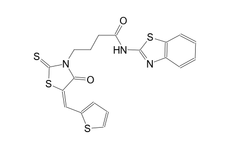3-thiazolidinebutanamide, N-(2-benzothiazolyl)-4-oxo-5-(2-thienylmethylene)-2-thioxo-, (5E)-