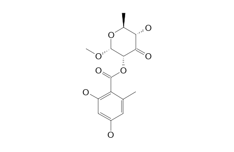 ORSELLIDE-A;METHYL-2-O-(2,4-DIHYDROXY-6-METHYLBENZOYL)-6-DEOXY-3-KETO-ALPHA-D-RIBO-HEXOPYRANOSIDE