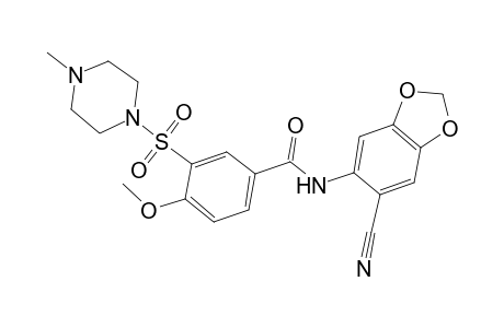 Benzamide, N-(6-cyano-1,3-benzodioxol-5-yl)-4-methoxy-3-[(4-methyl-1-piperazinyl)sulfonyl]-