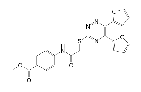 benzoic acid, 4-[[[[5,6-di(2-furanyl)-1,2,4-triazin-3-yl]thio]acetyl]amino]-, methyl ester