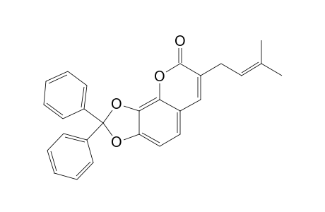 7-(3-methylbut-2-enyl)-2,2-di(phenyl)pyrano[5,6-g][1,3]benzodioxol-8-one