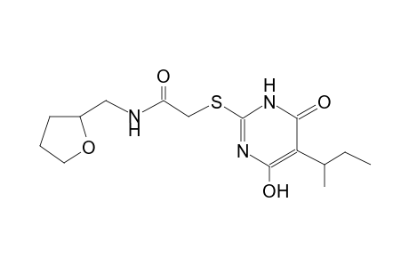 2-[(5-sec-butyl-4-hydroxy-6-oxo-1,6-dihydro-2-pyrimidinyl)sulfanyl]-N-(tetrahydro-2-furanylmethyl)acetamide