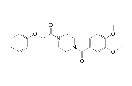 piperazine, 1-(3,4-dimethoxybenzoyl)-4-(phenoxyacetyl)-