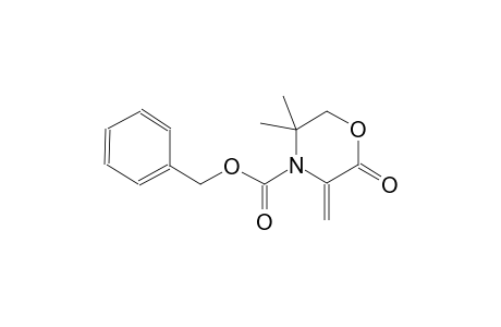 4-morpholinecarboxylic acid, 5,5-dimethyl-3-methylene-2-oxo-, phenylmethyl ester