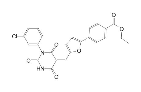 ethyl 4-{5-[(Z)-(1-(3-chlorophenyl)-2,4,6-trioxotetrahydro-5(2H)-pyrimidinylidene)methyl]-2-furyl}benzoate