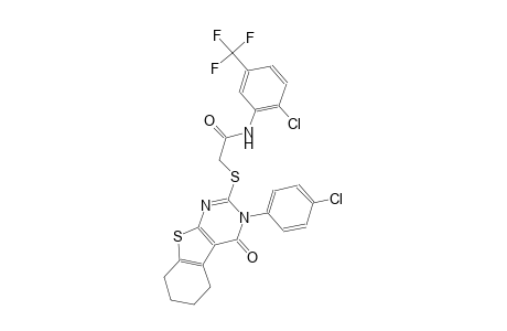 2-{[3-(4-chlorophenyl)-4-oxo-3,4,5,6,7,8-hexahydro[1]benzothieno[2,3-d]pyrimidin-2-yl]sulfanyl}-N-[2-chloro-5-(trifluoromethyl)phenyl]acetamide