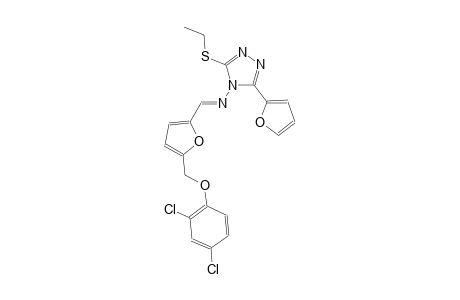 N-((E)-{5-[(2,4-dichlorophenoxy)methyl]-2-furyl}methylidene)-3-(ethylsulfanyl)-5-(2-furyl)-4H-1,2,4-triazol-4-amine