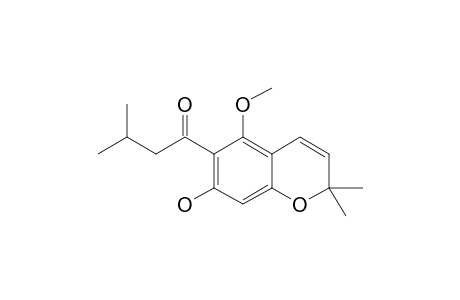 7-HYDROXY-2,2-DIMETHYL-5-METHOXY-6-3'-METHYLBUTANOYL-CHROMENE;RHYNCHONIN-A