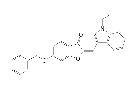 3(2H)-benzofuranone, 2-[(1-ethyl-1H-indol-3-yl)methylene]-7-methyl-6-(phenylmethoxy)-, (2E)-