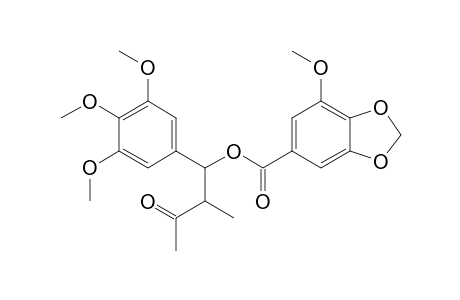 TSANGIN_A;(1-S,2-R)-2-METHYL-3-OXO-1-(3',4',5'-TRIMETHOXYPHENYL)-BUTYL-3''-METHOXY-4'',5''-METHYLENEBENZOATE