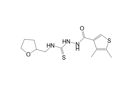 2-[(4,5-dimethyl-3-thienyl)carbonyl]-N-(tetrahydro-2-furanylmethyl)hydrazinecarbothioamide