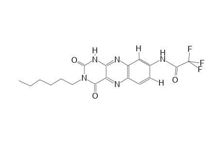2,2,2-trifluoro-N-(3-hexyl-2,4-dioxo-1,2,3,4-tetrahydrobenzo[g]pteridin-8-yl)acetamide