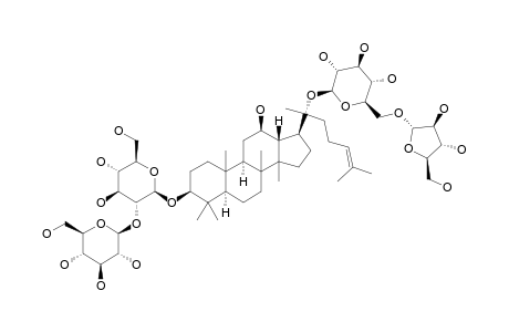 #5;QUINSENOSIDE-R(C);3-O-[BETA-D-GLUCOPYRANOSYL-(1->2)-BETA-D-GLUCOPYRANOSYL]-20-O-[ALPHA-L-ARABINOFURANOSYL-(1->6)-BETA-D-GLUCOPYRANOSIDE]-DAMMAR-24-ENE-3,12,