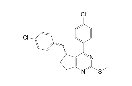 5-(p-chlorobenzylidene)-4-(p-chlorophenyl)-6,7-dihydro-2-(methylthio)-5H-cyclopentapyrimidine