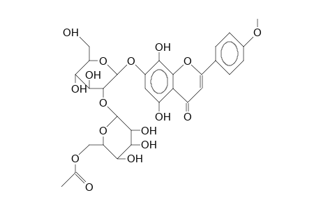 7-O-B-(6''-O-Acetyl-2'-O-allosylglucosyl)-5,7,8-trihydroxy-4'-methoxy-flavone