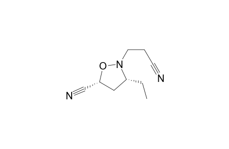 2-Isoxazolidinepropanenitrile, 5-cyano-3-ethyl-, cis-